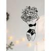Laser Cut Bohemian Floral Goddess Metal Wall Art Modern Home Decor Bathroom Bedroom Meditation