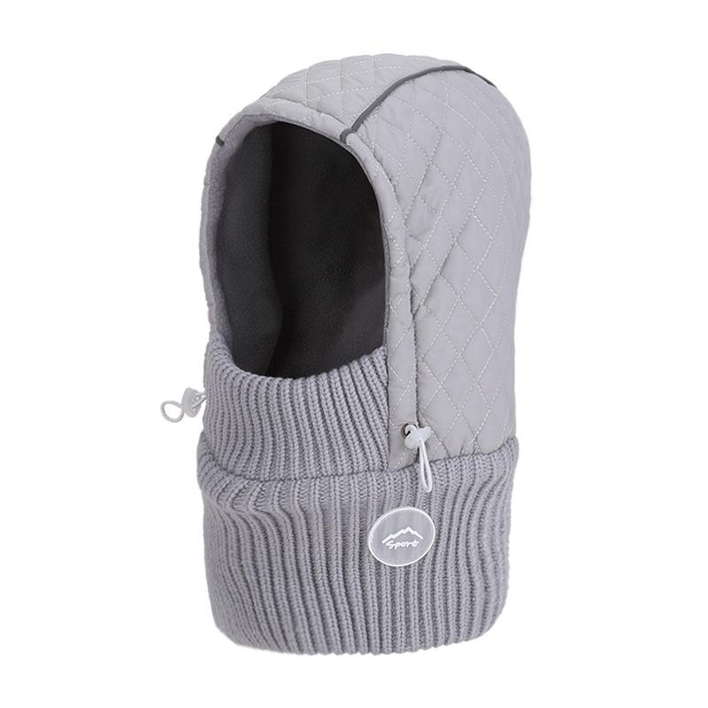 

Winter Hat Mask Scarf All-In-One Hat Men s Velvet Warm Pullover Hat Women s Outdoor Cycling Ear Protectors Bomber Hat світло-сірий колір