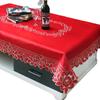 Red Tablecloth Wedding Festive Decoration Polyester Embroidered Tablecloth Coffee Table Tablecloth