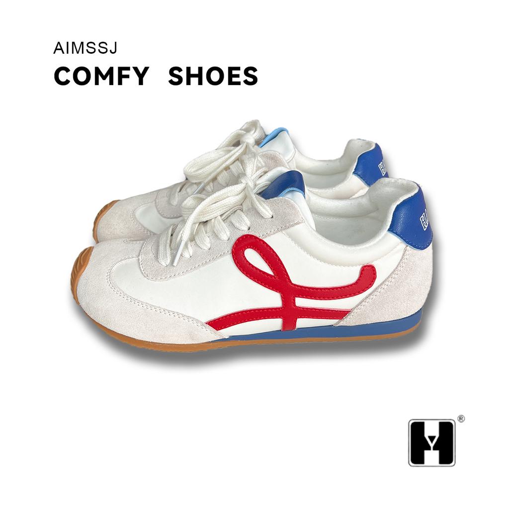 Damen-Ballerinas aus echtem Leder Retro Forrest Gump Colorblock Freizeitschuhe Sommermode Slipper Leichte Sneaker