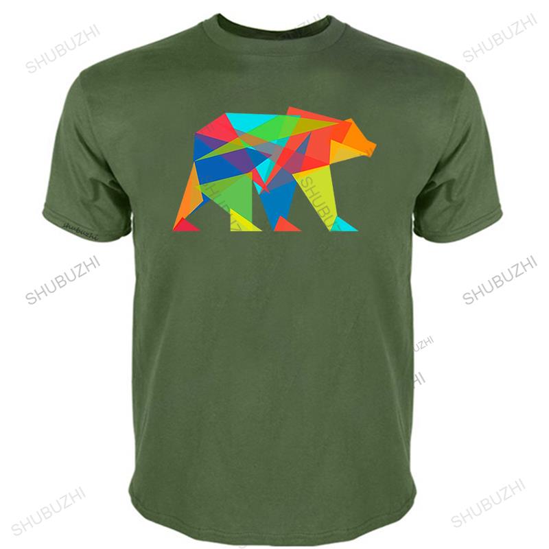 Men Tshirts Fractal Geometric Bear T Shirt Party Tshirt Short Sleeve Tops Thanksgiving Day Tees Art Designer Clothes No Fade