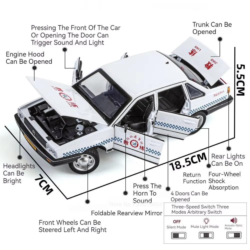 1:24 Santana Diecast-Spielzeugmodelle, Polizeiautos aus Metall, 6 Türen zum Öffnen, Sound, Licht, Rückziehmechanismus, Sammlerstücke, Kindergeschenke, Festtagsgeschenke