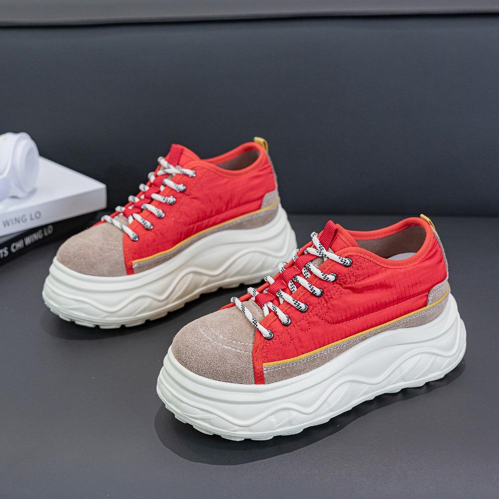 8cm Height Increasing Spring Summer Casual Shoes Women Chunky Sneakers Soft Comfortable Colorful Sweet Ladies Mesh Shoes Breathable