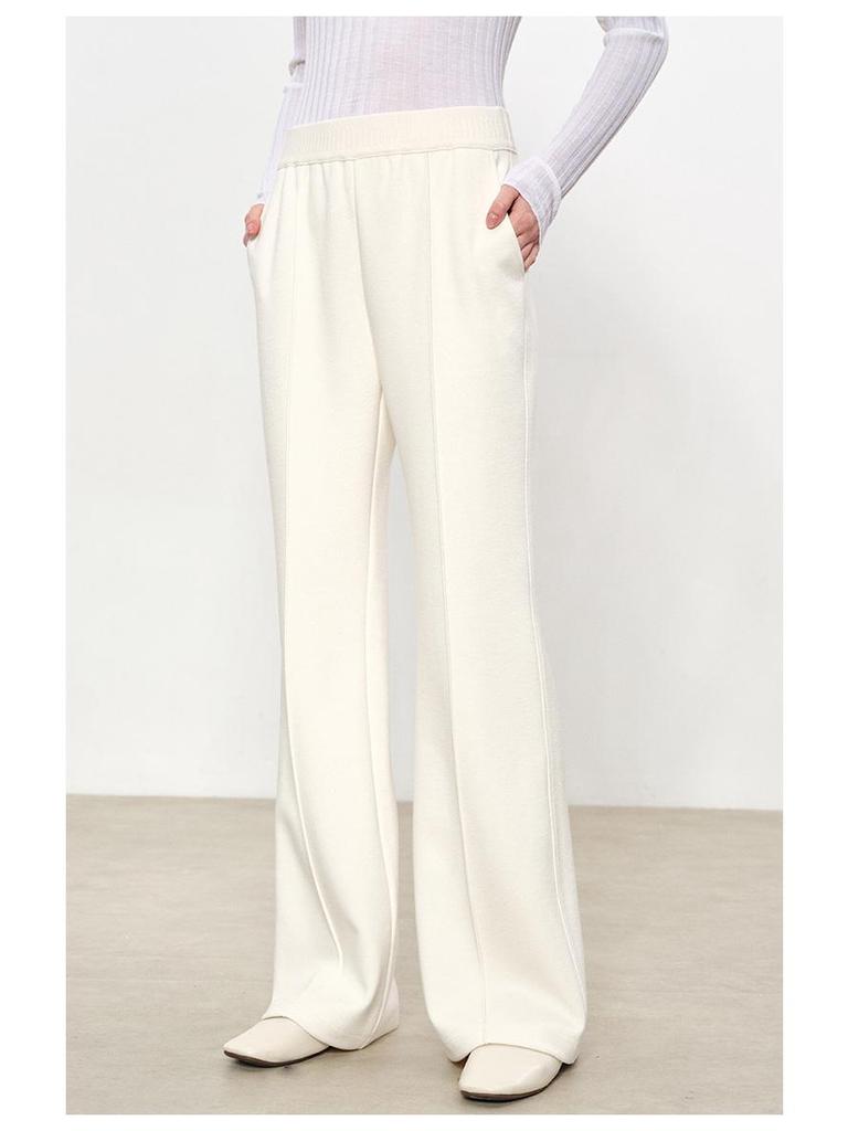 2025 Autumn/Winter Women's Elastic Waist Casual Wide-Leg Trousers: Slimming & Stylish