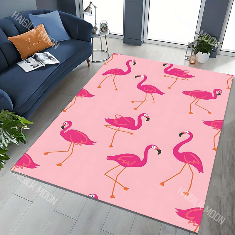 Multi-Size Pink Flamingo Carpet for Living Room Bedroom Bedside Floor Mat Sofa Table Area Rugs Home Decor for Gifts