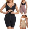 High Waist Shapewear Open-Crotch Bodysuit Shaper with Front Clasp Firm Tummy Control Hip Lifting Body Shaper Breathable Postpartum Recovery Daily