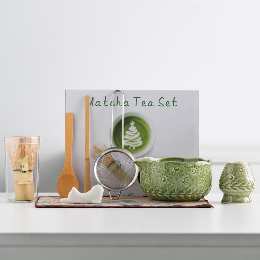 Song Dynasty Matcha Bowl and Whisk Set - Japanese Tea Ceremony Accessory.