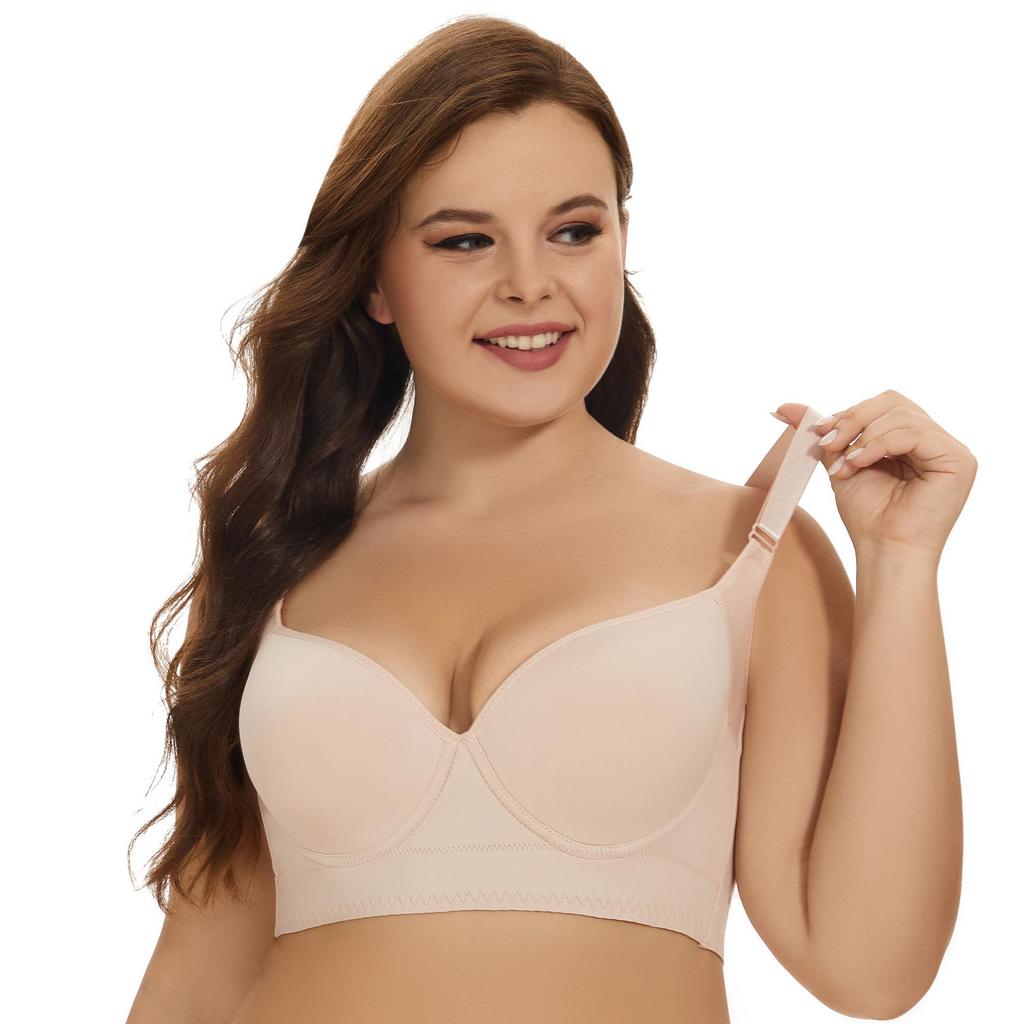 Plus Size Seamless Support Bra: Anti-Sag, 8-Row Adjustable, Shaping, Side Support for Women