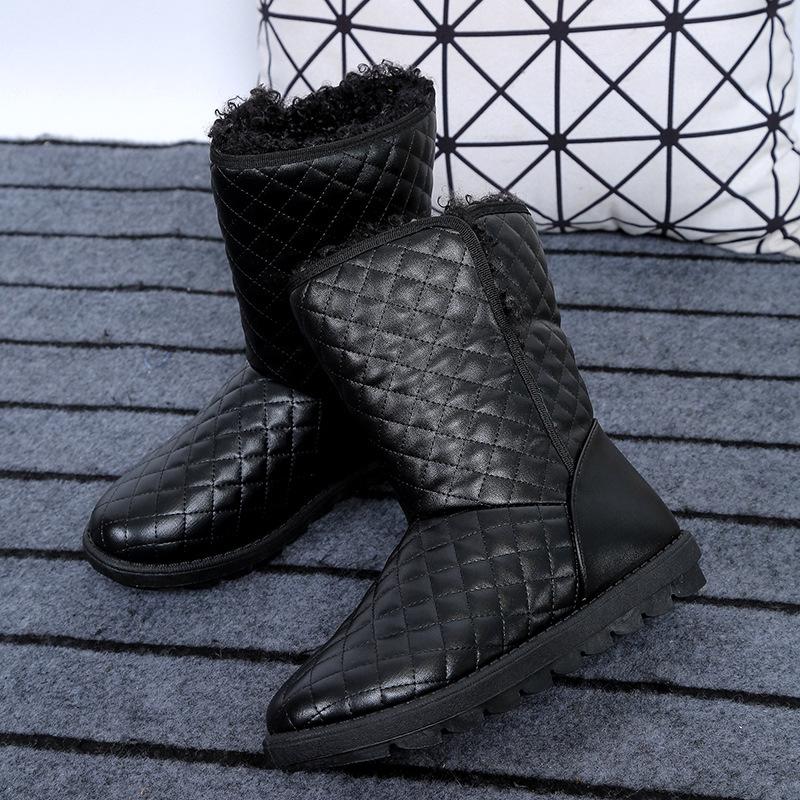 Botas cortas de piel de invierno nivel mujer con botas blancas cálidas Un  zapato Dos zapatos Botas de mujer comprar a buen precio — entrega gratuita,  reseñas reales con fotos — Joom