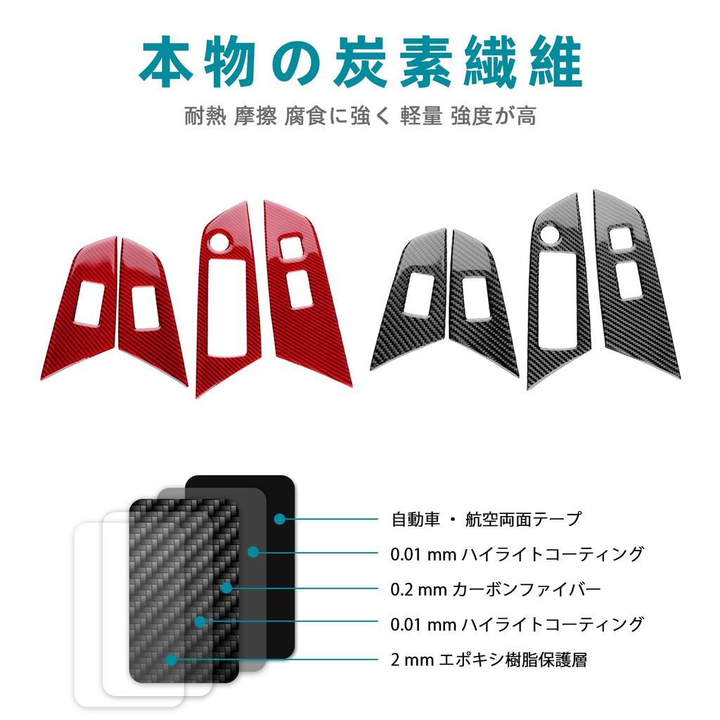 AIRSPEED Toyota Prius 4th Carbon Fiber Interior Customization Stickers for Car Window Switch Easy Tape Included (50 Series, Generation, 2016-2022)