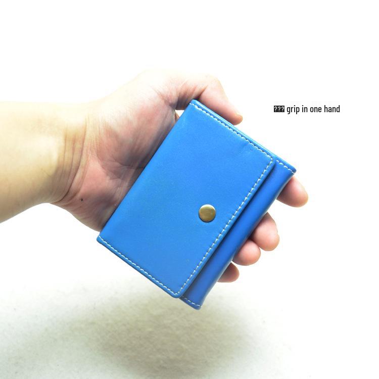 2025 Genuine Leather Mini Short Wallet - Trendy Unisex Ins Style