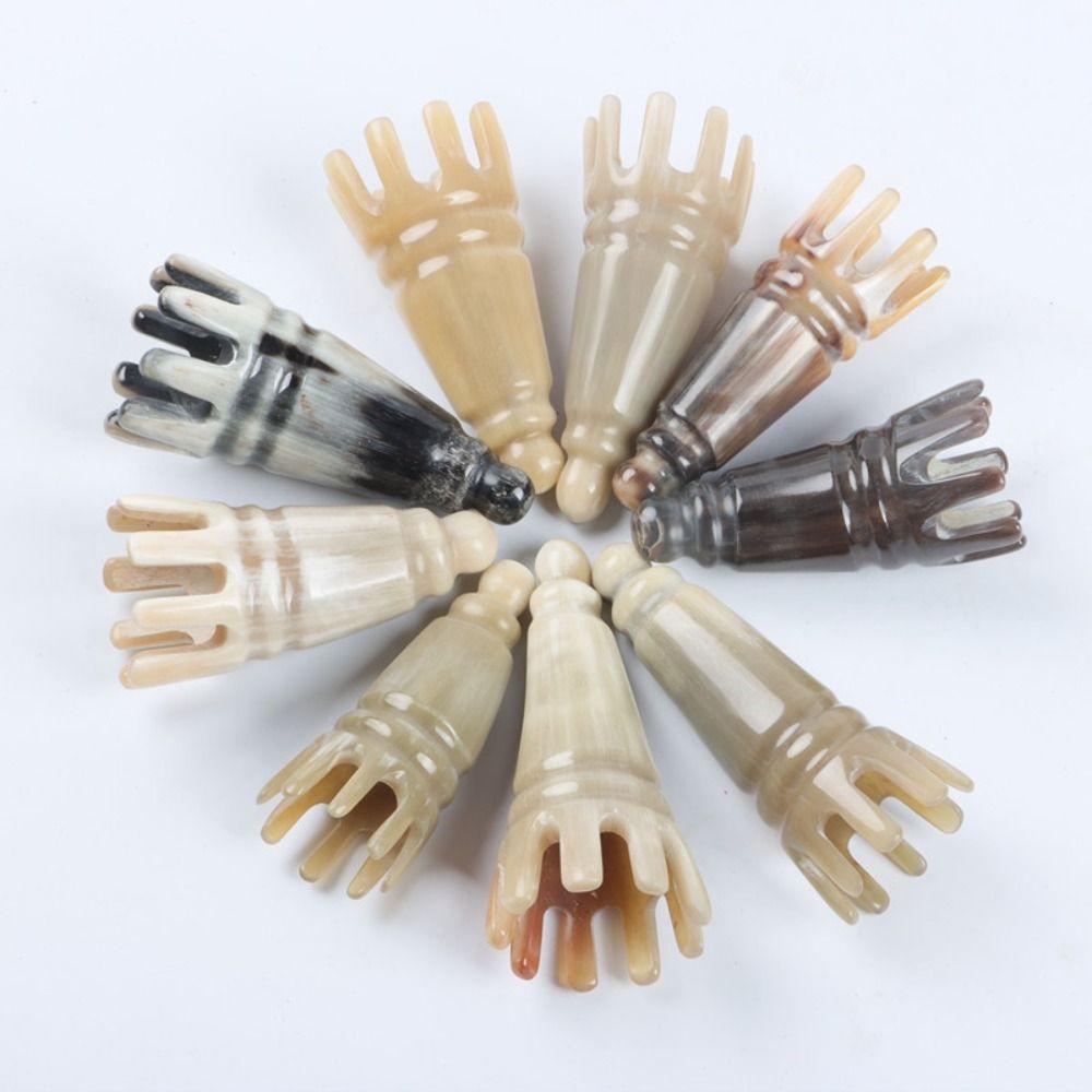 Scalp Massager Brush Ox Horn Massage Comb Scrapping Head Buffalo Horn Meridian Comb  Hair Wash