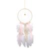 Girl Heart Dream Catcher National Feather Ornaments Lace Ribbons Feathers Wrapped Lights Girls Room Decor Dreamcatcher