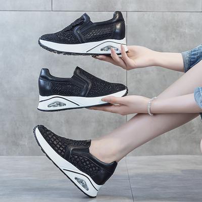 Damenschuhe neue fly-gewebte Mesh-Freizeitschuhe Mode Slipper atmungsaktiv leicht Sportschuhe weiche Sohle