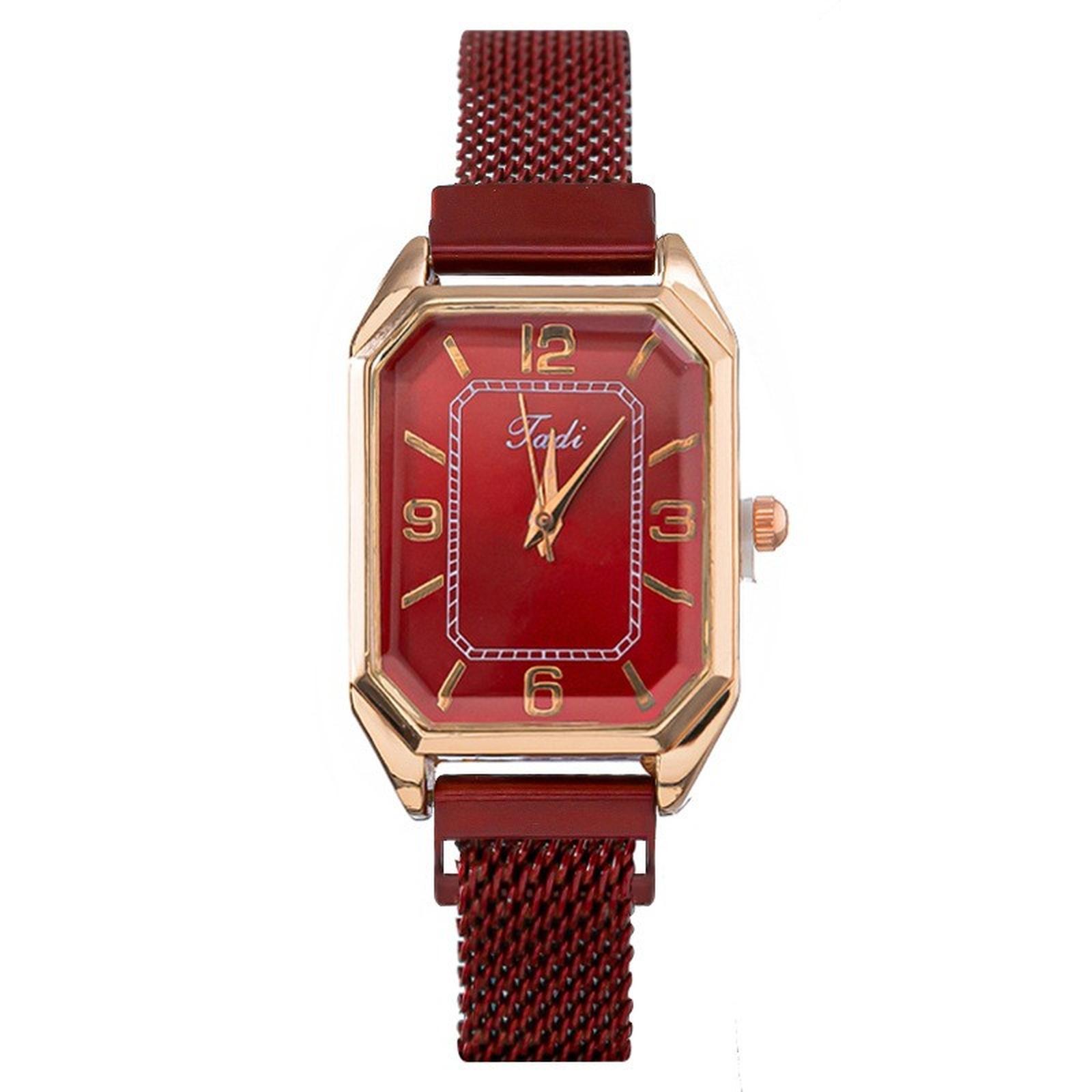 

Женские модные кожаные часы One Size красный