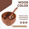Japanese Style Natural Wooden Bowl Tableware for Fruit Salad Noodle Rice Soup Bowls Kitchen Utensil Dishes Handmade Crafts