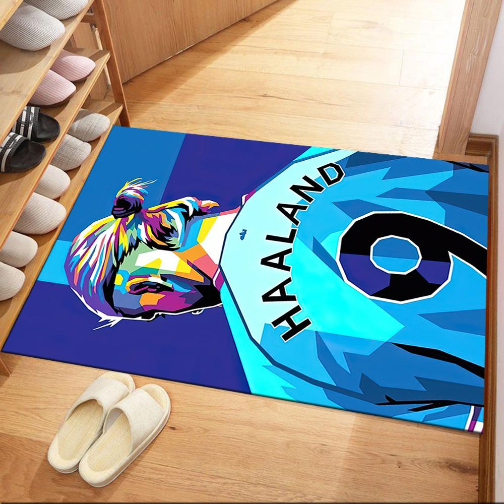 Haaland Enthusiasts Square rugs are a great choice for living rooms, bedrooms, home décor, and as gifts.