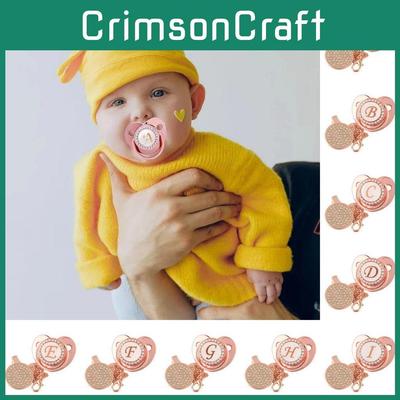Stunning Crystal Rhinestone Baby Soothers And Pacifier Clips Bpa-free Silicone