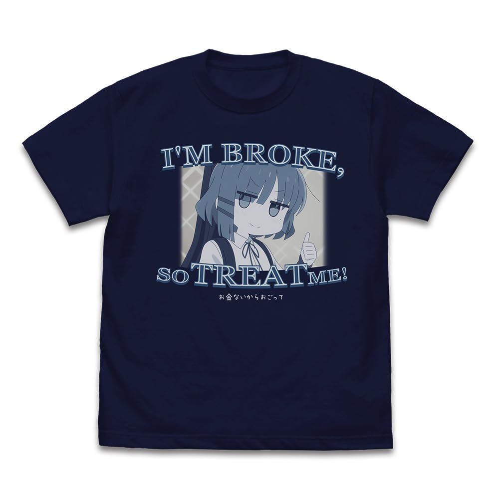 

[Official] Nijigen Cospa Anime Bocchi the Rock! Yamada Ryo s I don t have any money, so treat me T-shirt Navy Medium