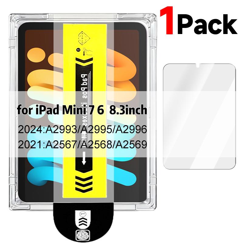

1/2 упаковки Закаленное стекло для iPad Mini 7 8.3 A17Pro Защитная пленка с комплектом для установки на iPad Mini 7-го 6-го поколения