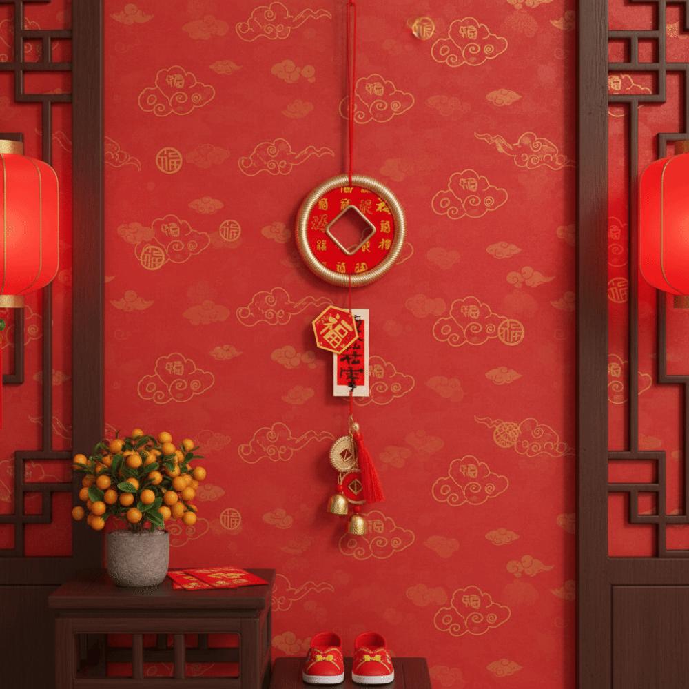 with Bell Housewarming Decoration Festival Style New Year Hangings Spring Festival