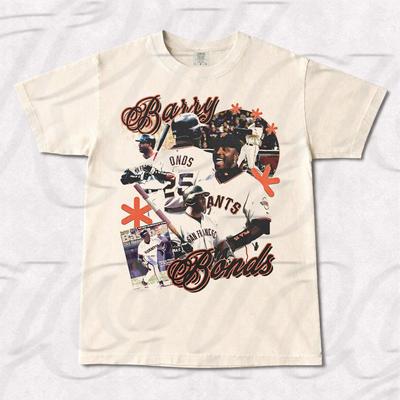 Barry Bonds Vintage Baseball T-Shirt: Unisex Heavy Cotton Tee FD T-Shirt Mens Kids