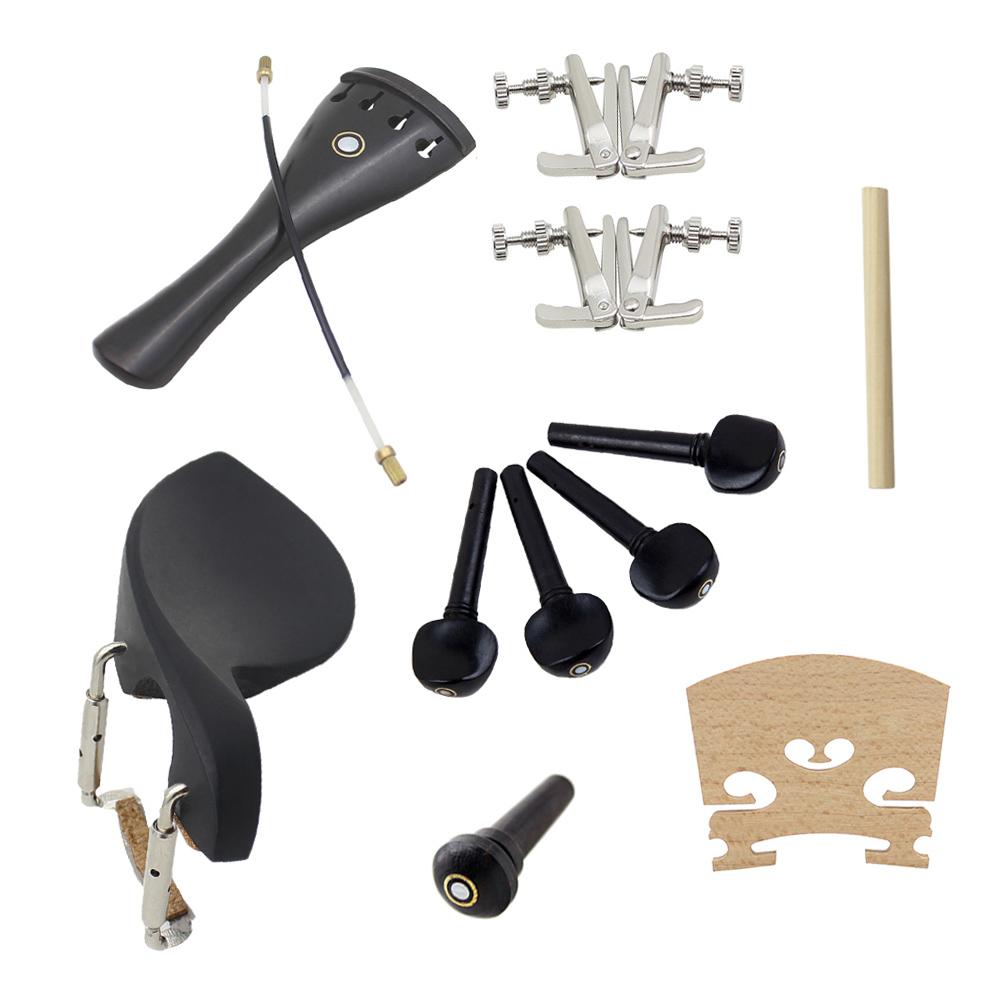 15pcs 4 4 Violin Fiddle Parts Accessories Including Tailpiece + Tail Gut + End Button + Chin Rest + Chin Rest Screw +