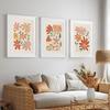 Neutral BohoTerracotta Abstract Flowers Poster Print Floral Canvas Painting Flower Market Wall Art Picture for Living Room Decor