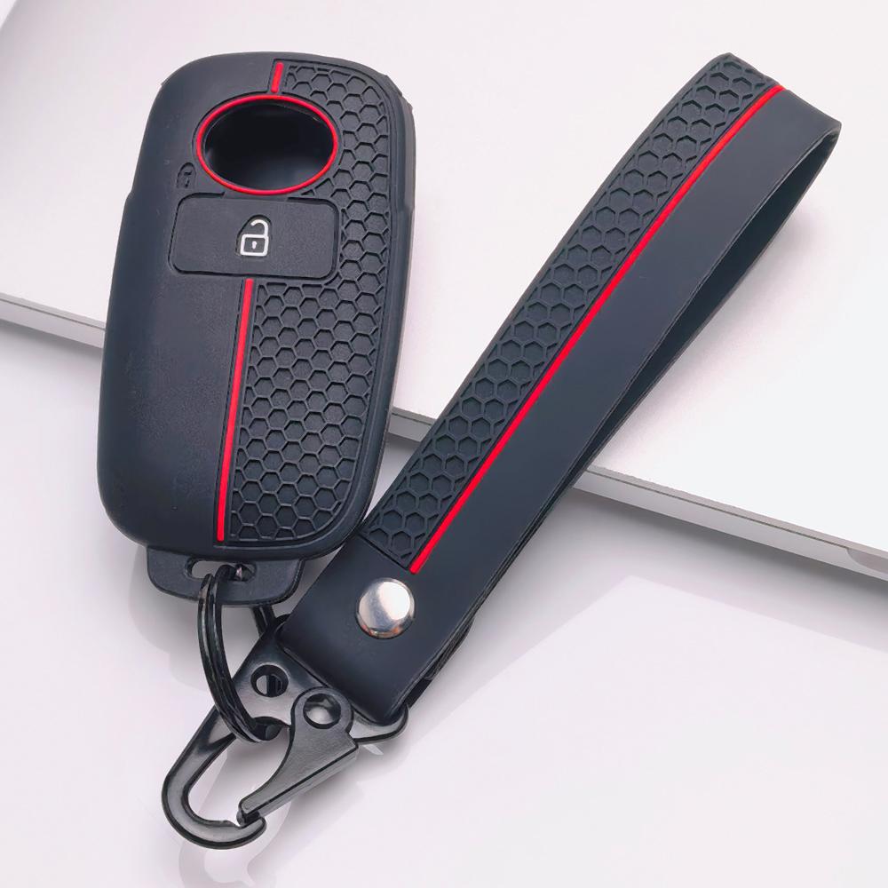 Honeycomb Silicone Key Fob Strap for Toyota Raize Veloz Avanza Wigo Rush Calya Sigra Agya Honeycomb Texture Racing Stripe Detachable Keychain Holder чёрный