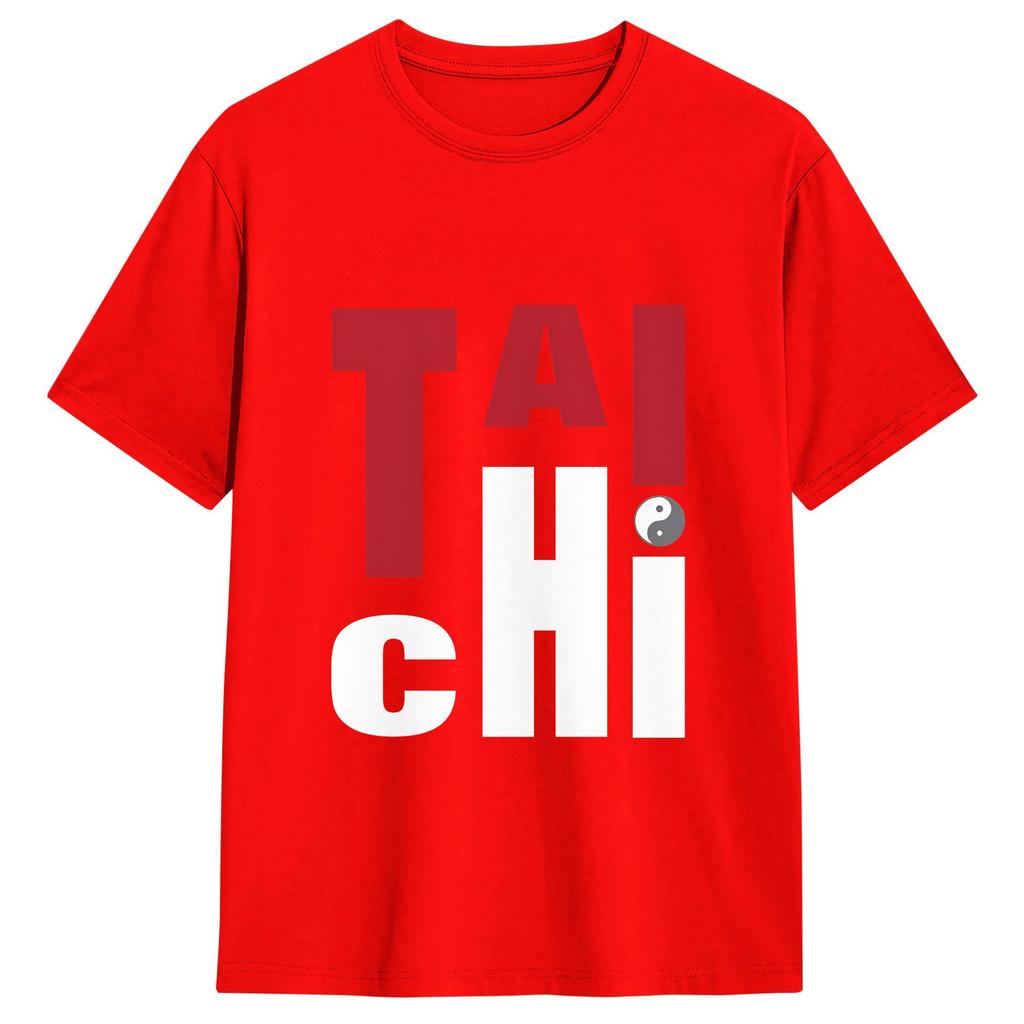 Unisexs TShirt Tai Chi Vintage Pure Cotton Tees Short Sleeve T Shirts Crewneck Tops 4XL 5XL 6XL