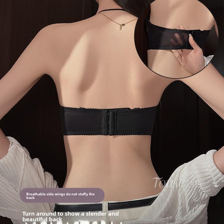 Female Summer Sexy Lace Hang Neck Small Chest Gathers Gathers The Pair Breast To Prevent Drooping Beauty Back Underwear