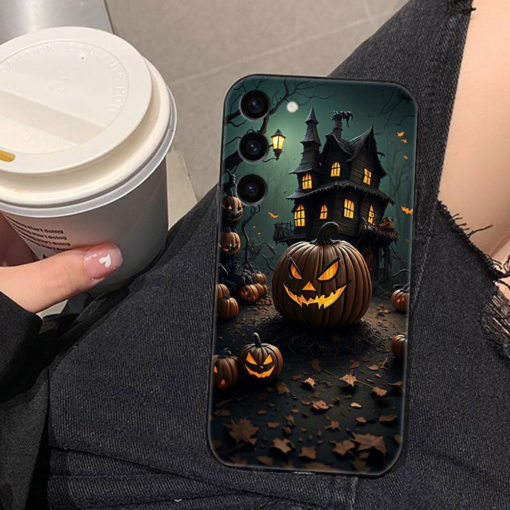 Halloween Pumpkin Bat Phone Case For Samsung Galaxy S26 S25 EDGE S24 S23 S22 S21 S20 FE S10 Ultra PLUS LITE DIY Case Shell Cover