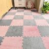 Washable Plush Patchwork Carpet: Cuttable Foam Floor Mat for Bedroom, Bedside, or Bay Window