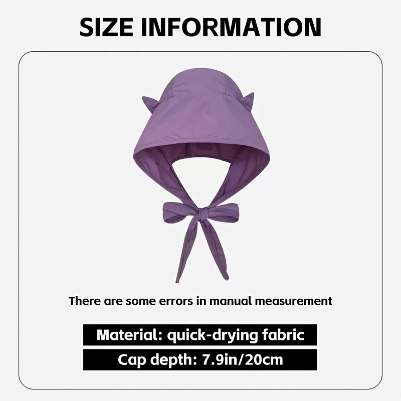 1Pc Naughty Little Devil Strap Sun Hat, Quick-Dry Sun Protection Ear-Wrap Headscarf Hat, Cute Cat Ear Design To Make Your Face Look Smaller, Novelty