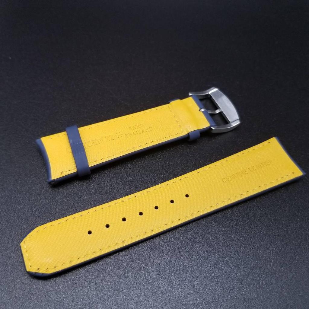 Used Genuine Citizen BJ7007-02L , Leather Band for 4-R009231 22mm Blue 59-R50335