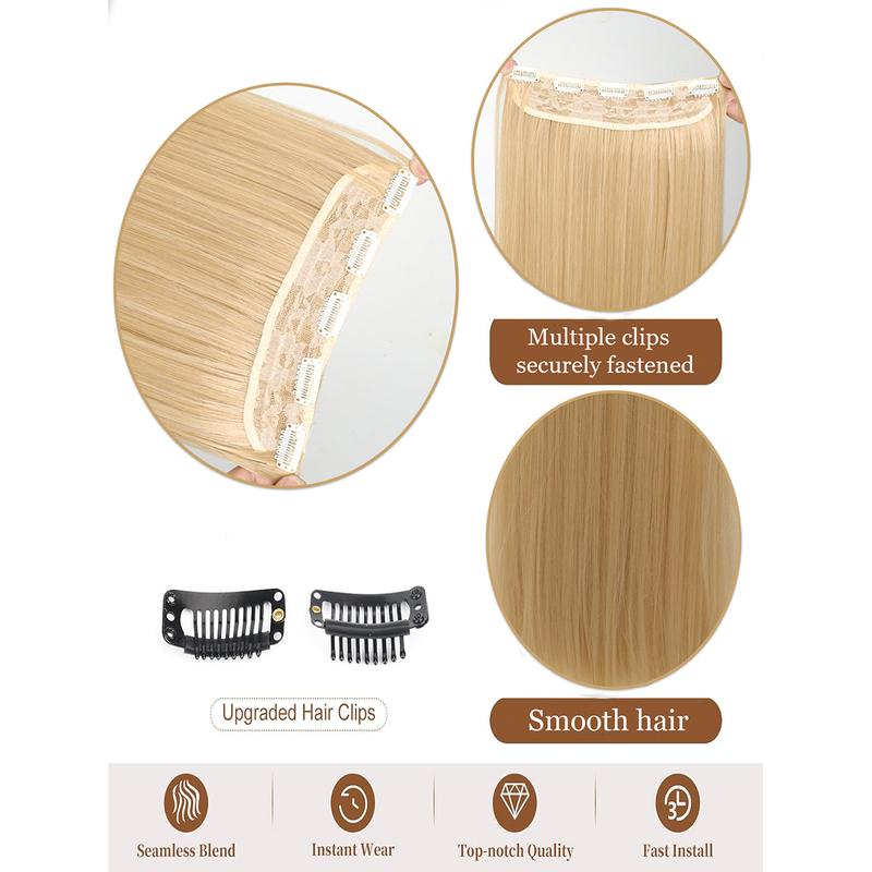 JINKAILI Synthetic 20-40 Inch Extra Long Straight Hair Extension 5 Clips Black Blonde Brown Red High Temperature Fake Hairpiece