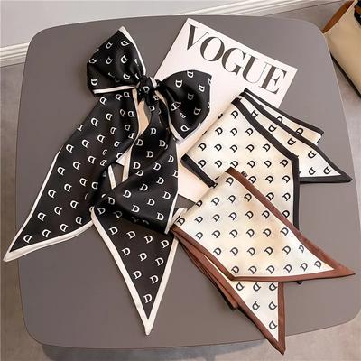 Long Neckerchief Skinny Hair Bands Women Silk Scarfs Fashion Headbands Bag Scarves Print Hairband Neck Scarf For Ladies 14x147cm