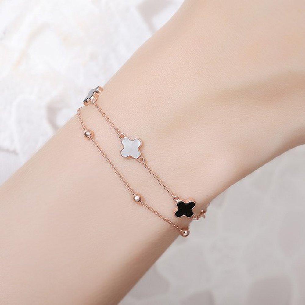 

Trita Double Chain Ball Rose Gold Layered Bracelet