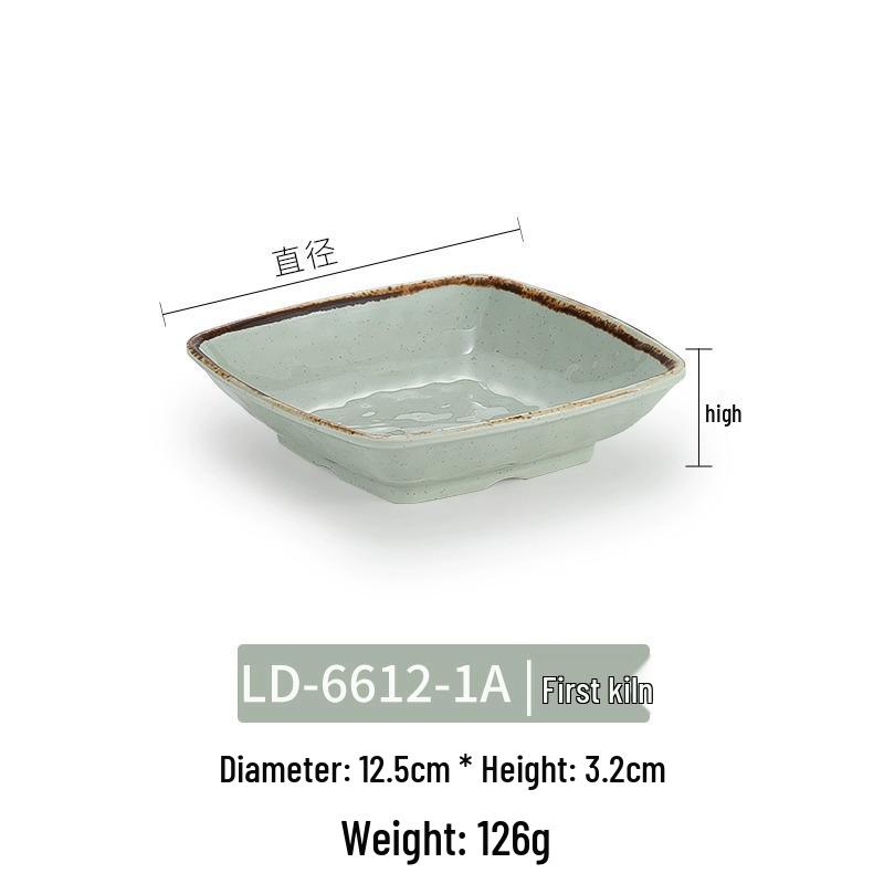 Melamine Imitation Porcelain Square Plate for Cold Dishes, Stir-fry, or Rice - Ideal for Hotels and Restaurants.
