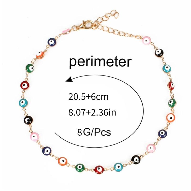 Demons Eye Ankle Bracelet with Adjustable Length Fashion Jewelry Ankle Ornament Alloy Texture Suitable for Any Occasion