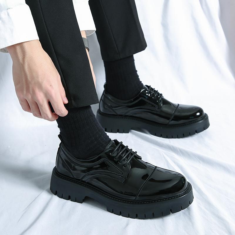 Mode Klassisch Dicke Sohle Business Formell Herren Lederschuh Qualität Rutschfeste Sohle Oxford Schuhe Vielseitiger Komfort Niedrig Geschnittene Lederschuhe