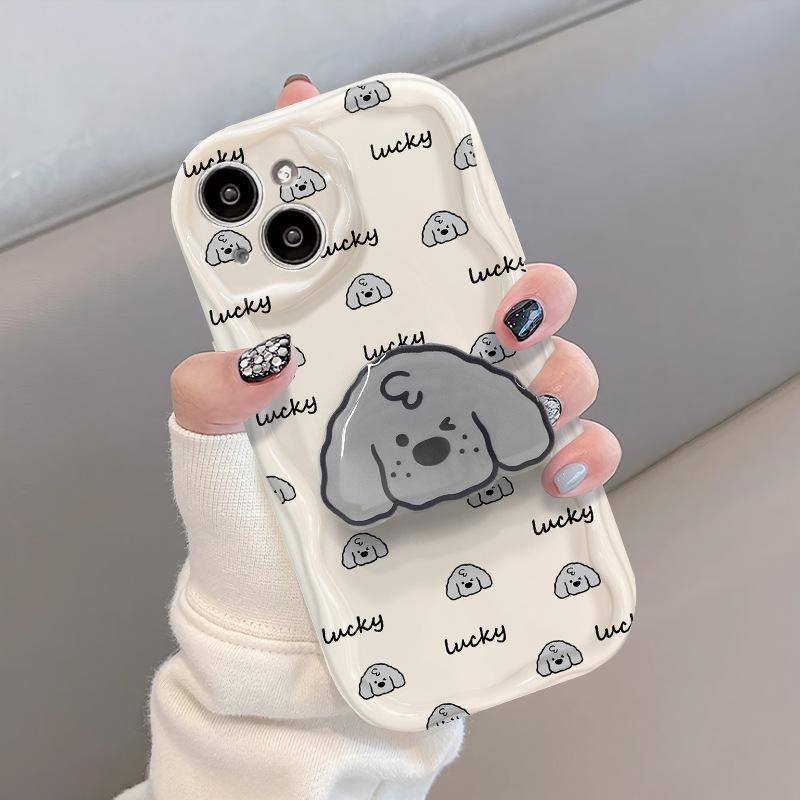 Applicable To Apple 14promax Mobile Phone Case IPhone 15/13 Transparent Silicone 11/12 Full Screen Dog Stand 6s