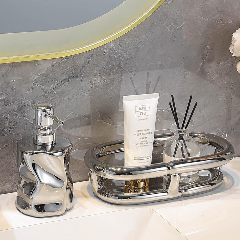 Reusable Ceramic Soap Bottles Press Type Sub Lotion Jar Irregular Lotion Dispenser  Body Wash