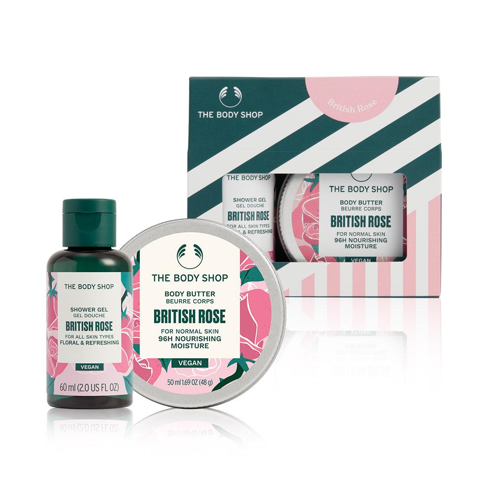 

[The Body Shop] Мини-набор для путешествий «Британская роза»: Гель для душа и Масло для тела (+Корзина для покупок)