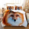 3pcs Charming Fox Digital Printed Bedding Set Cozy Soft Duvet Cover King Queen Twin Size Birthday Gift Kid Adult Bedroom Decor