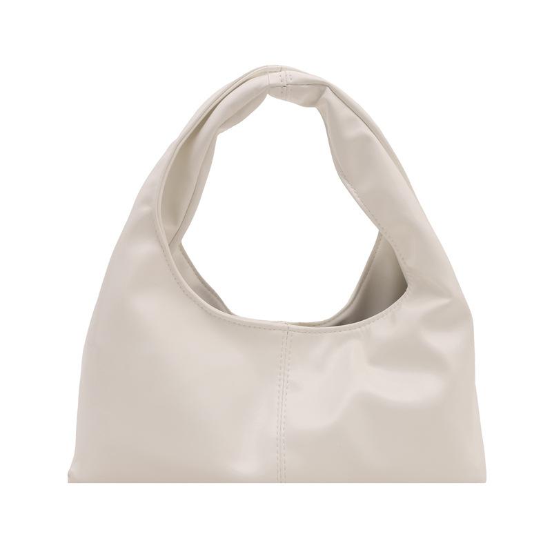 2025 spring bag new retro soft leather dumpling bag simple handbag fashionable splicing underarm shoulder bag women