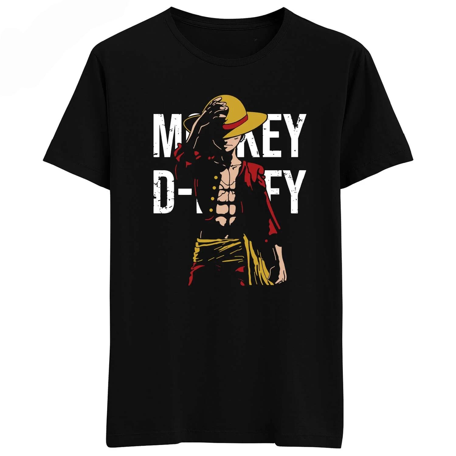 One Piece Monkey DLuffy Graphic Clothing 100Cotton unisex Shirt Clothing Unisex Short Sleeve Y2k ONeck New Oversized TShirt 4XL