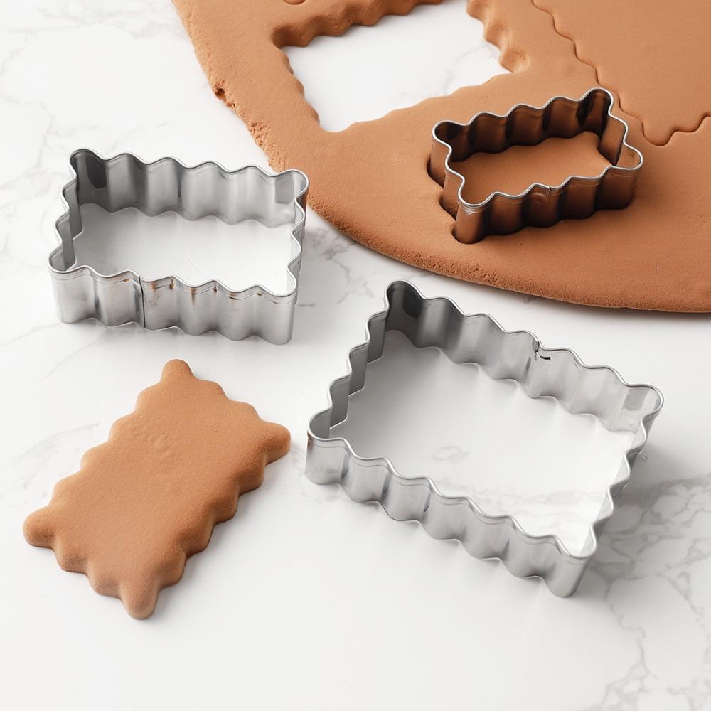 6Pcs Wave Blessing Frame Biscuit Mold Stainless Steel Cookie Cutter Kindergarten
