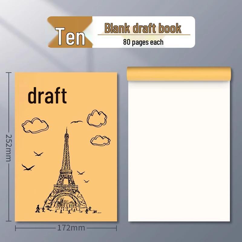 Ink-Proof Scratch Pad for Math - Thickened Blank Drawing Book for Junior & Senior High Students