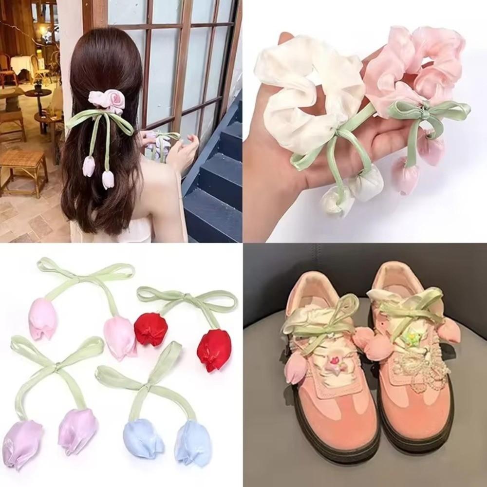 5Pcs Set Gift Wrapping DIY Baking Decoration Lace-up Hair Cord Accessories Tulip Curtain Straps